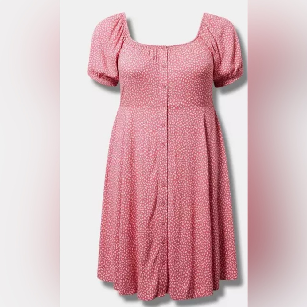 TORRID BUTTON FRONT MINI SKATER DRESS